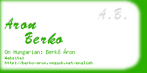 aron berko business card