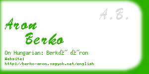 aron berko business card